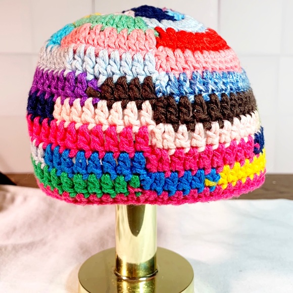 Organic Cotton Kaleidoscope Crochet Baby Hat - Picture 6 of 6